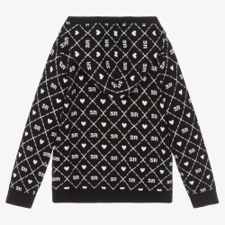 Sweat Zippé Noir/Blanc Fille A15032