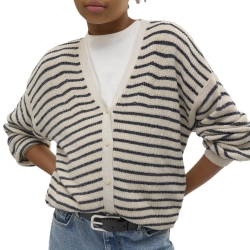 Gilet Marine/Beige à Rayures Fille Vero Moda Newlex