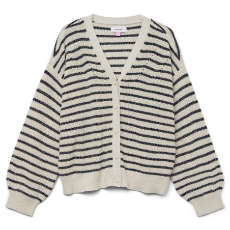 Gilet Marine/Beige à Rayures Fille Vero Moda Newlex