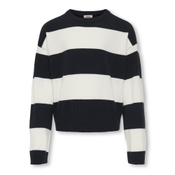 Pull à Rayures Noir/Blanc Fille Kids ONLY Kogtala Stripe