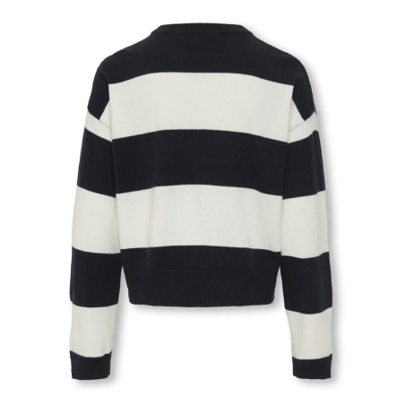 Pull à Rayures Noir/Blanc Fille Kids ONLY Kogtala Stripe