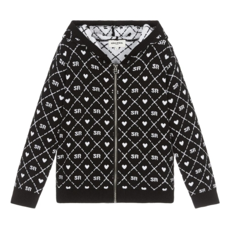 Sweat Zippé Noir/Blanc Fille Sonia Rykiel A15032