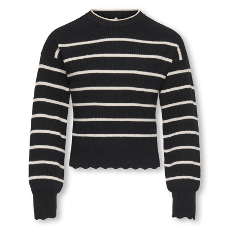Pull Noir/Blanc Fille Kids ONLY Kogibi