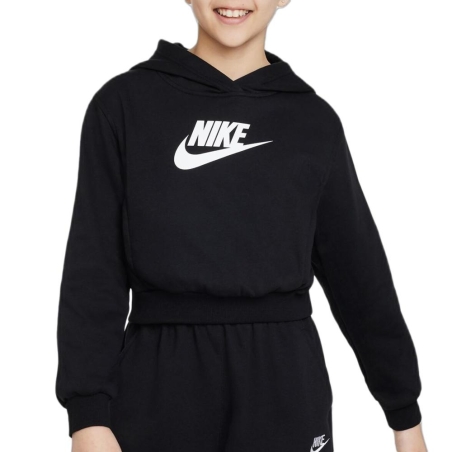 Sweat Capuche Noir Fille Nike Club Fleece