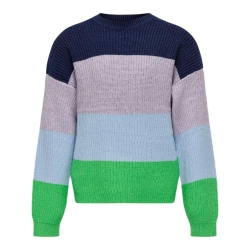 Pull Marine/Violet Fille Kids Only Stripe