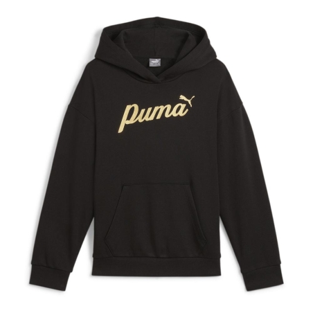 Sweat Noir Fille Puma Script Metallic