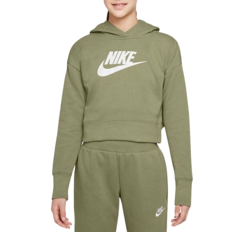 Sweat à Capuche Kaki Fille Nike Club Crop