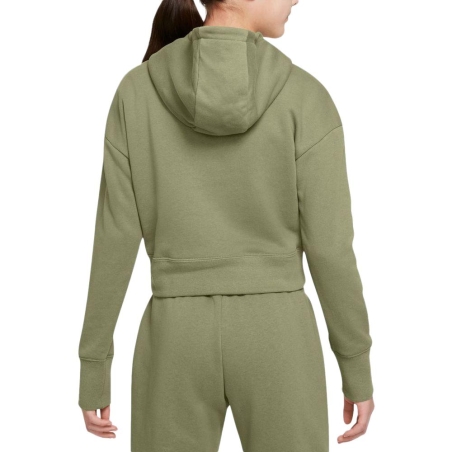 Sweat à Capuche Kaki Fille Nike Club Crop
