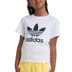 T-Shirt Blanc/Noir Fille Adidas Trefoil
