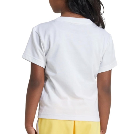 T-Shirt Blanc/Noir Fille Adidas Trefoil