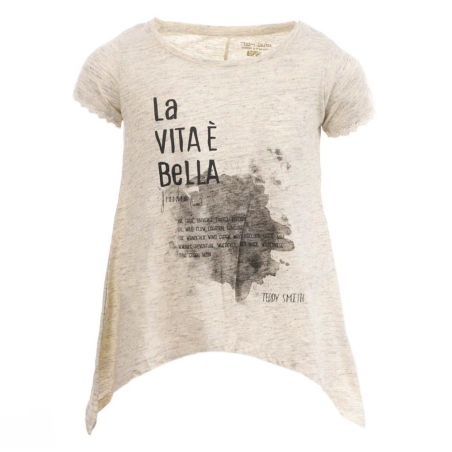 T-shirt Écru Fille Teddy Smith Tolevie