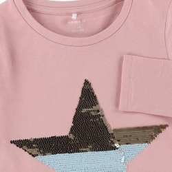 T-shirt Manches Longues Rose Fille Name it Tania