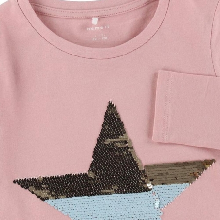 T-shirt Manches Longues Rose Fille Name it Tania