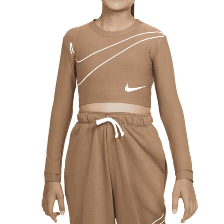 T-Shirt Marron Fille Nike Crop