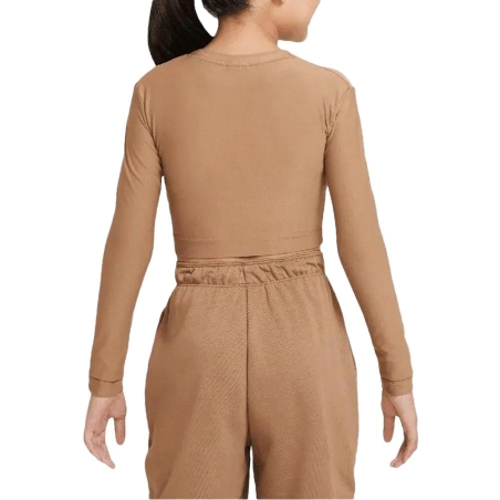 T-Shirt Marron Fille Nike Crop