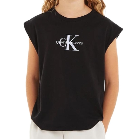 Débardeur Noir Fille Calvin Klein Jeans Monologo