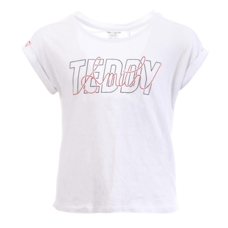 T-shirt Blanc Fille Teddy Smith Tobalu
