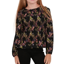T-Shirt Manches Longues Noir à Motifs Fille Vero Moda Lova
