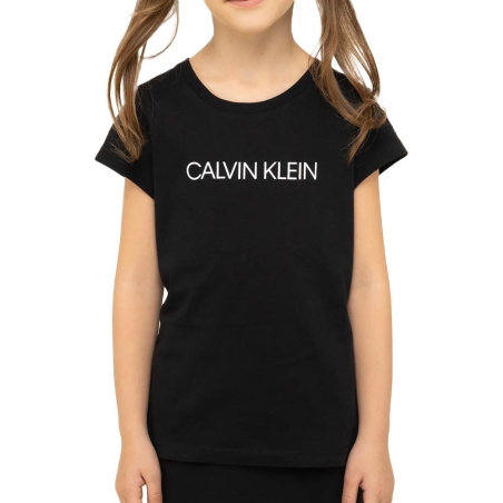 T-shirt Noir Fille Calvin Klein Jeans Institutional