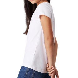 T-shirt Blanc Fille Calvin Klein Jeans Signage