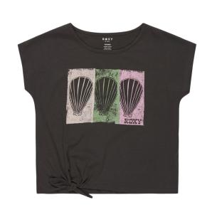 T-shirt Noir Fille Roxy There Is Life Coquillage