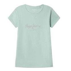 T-shirt Turquoise Fille Pepe Jeans Hana Glitter