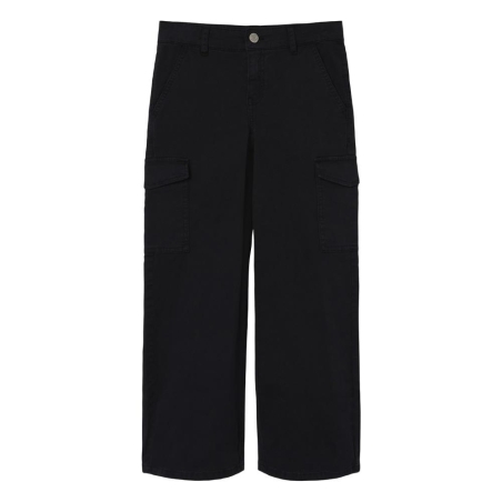 Pantalon en Toile Noir Fille Name it Wide Twill