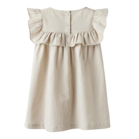 Robe Beige Fille Name it Alinnen