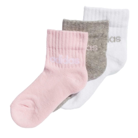 X3 Paires de Chaussettes Blanc/Rose/Gris Fille Adidas Kids