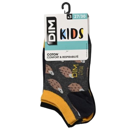 Chaussettes Grises à Motifs Fille Dim Fantaisie
