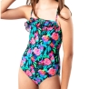 Maillot de Bain 1 Pièce à Fleurs Rose/Noir Fille Sun Project