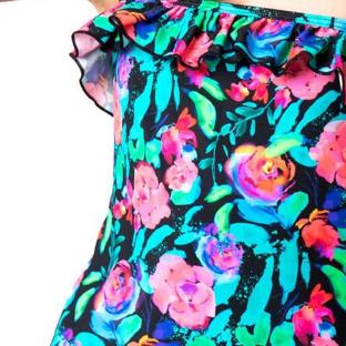 Maillot de Bain 1 Pièce à Fleurs Rose/Noir Fille Sun Project