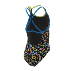 Maillot de bain 1 piece Noire/Vert/Bleu Fille Nike T-crossback