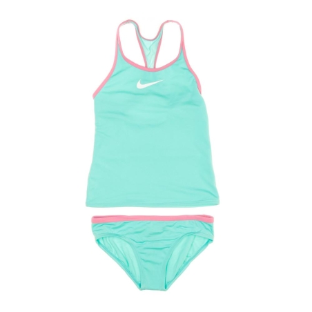 Maillot de bain 2 pièces Turquoises/Rose Fille Nike Racerback