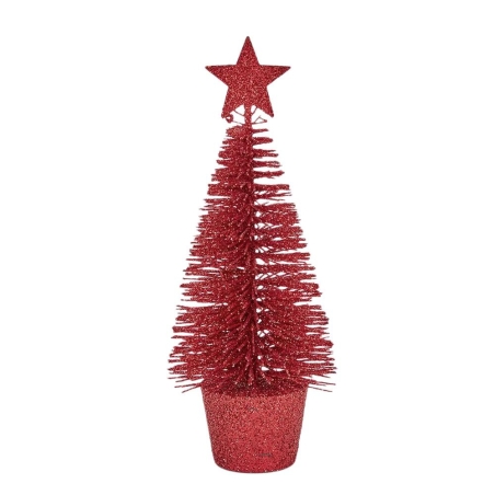 Sapin de Noël Rouge Atmosphera Paill 15cm