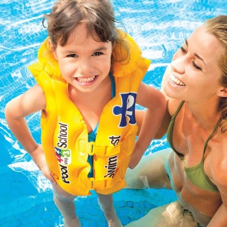 Gilet de natation bébé jaune Intex Pool School