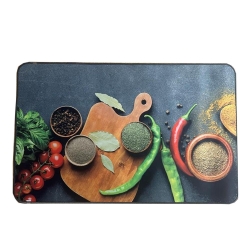 Tapis Gris Imprimés Luance 50x80cm Home Sweet Home