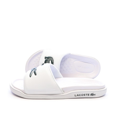 Claquettes Blanches Lacoste Serve Slide Dual