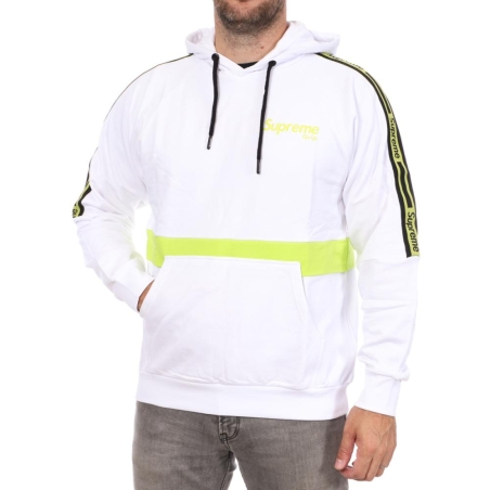 Sweat à Capuche Blanc/Vert Homme Supreme GripHalo