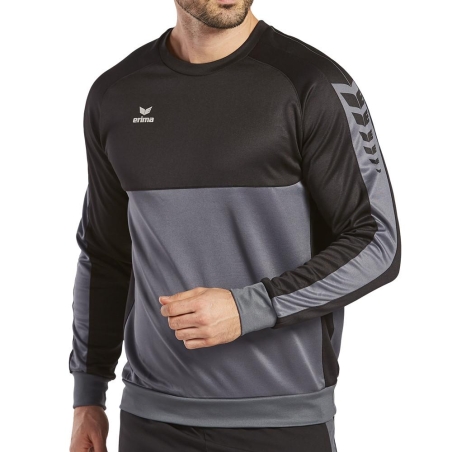 Sweat Noir/Gris Homme Erima Wings