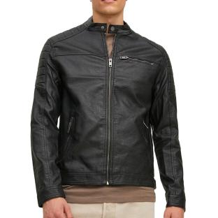 Veste Simili Cuir Noire Homme Jack & Jones Tano