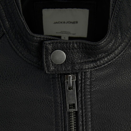 Veste Simili Cuir Noire Homme Jack & Jones Tano