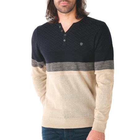 Pull Beige/Marine Homme RMS26 61008