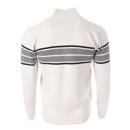 Pull Zippé Blanc/Gris Homme RMS26 60936