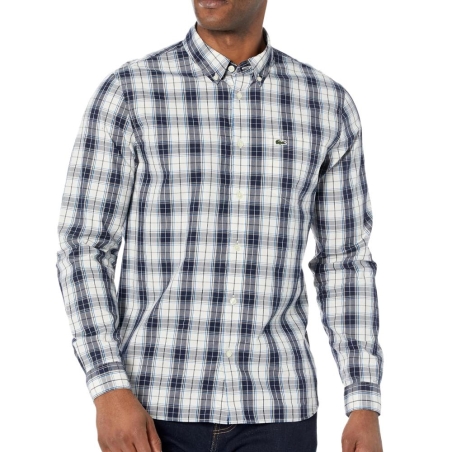 Chemise Manches Longues Gris/Bleu Homme Lacoste Laponie
