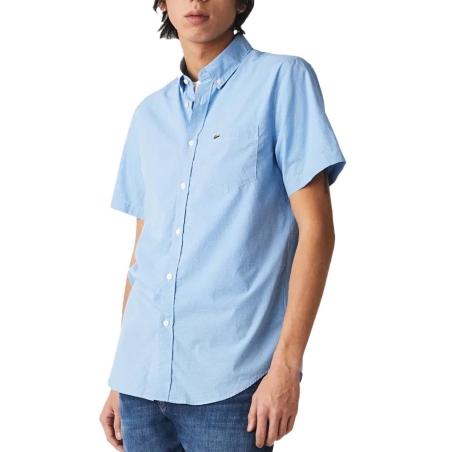 Chemise Manches Courtes Bleu Homme Lacoste Turquin