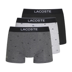 X3 Boxers Gris/Noir Homme Lacoste LOGO 5H3411