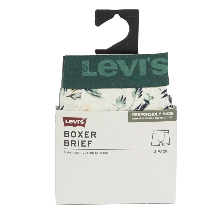 2x Boxers Gris/Vert Homme Levi's Flower