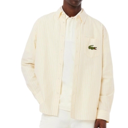 Chemise Jaune à rayures Homme Lacoste Relaxed Fit