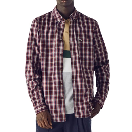 Chemise Noire/Rouge Homme Lacoste CH3983